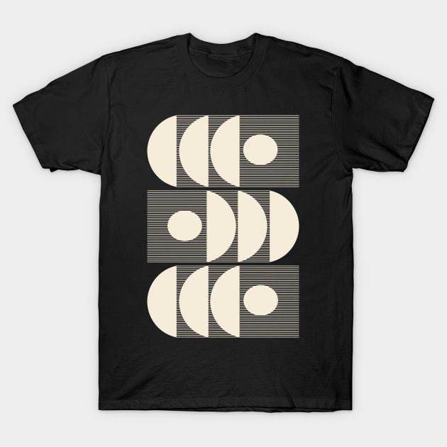 Mid Century Modern Geometric Lines and Shapes T-Shirt by ApricotBirch